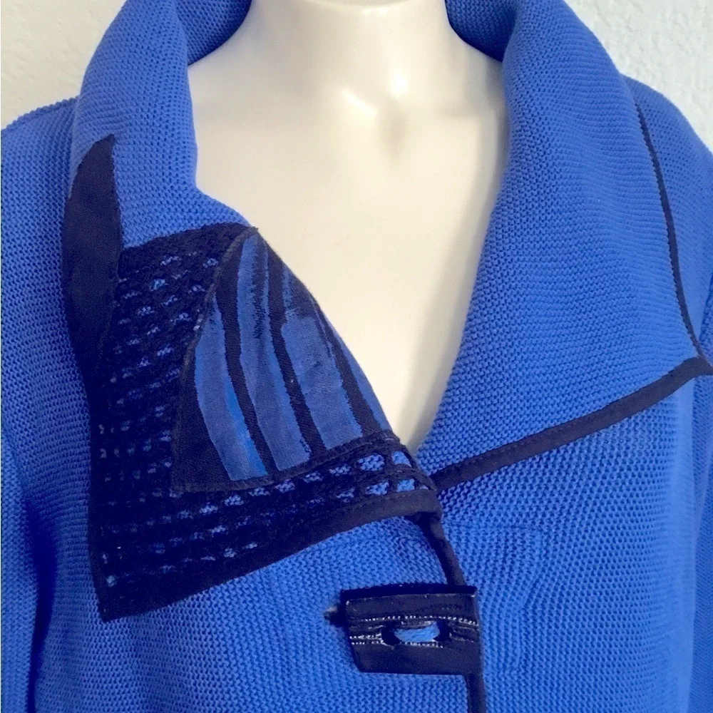 Tiwoli OF IRELAND cotton / acrylic one button asymmetric top XL